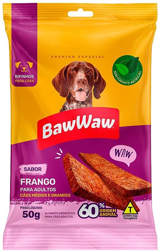 Bifinho Baw Waw para Cães Adultos Porte Grande Sabor Frango