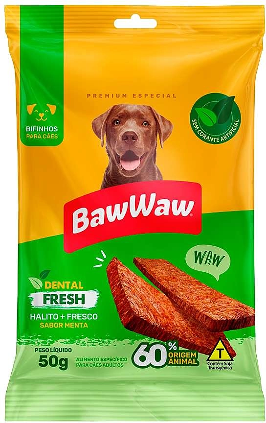 Bifinho Baw Waw para Cães Adultos Porte Grande Sabor Menta