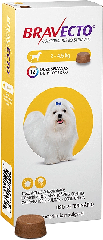 Antipulgas e Carrapatos MSD Bravecto para Cães de 2 a 4,5 Kg