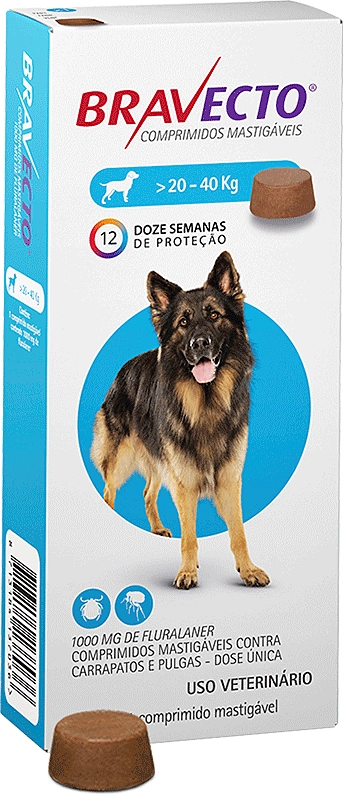 Antipulgas e Carrapatos MSD Bravecto para Cães de 20 a 40 Kg