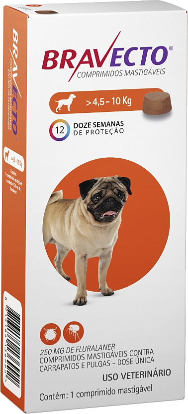 Antipulgas e Carrapatos MSD Bravecto para Cães de 4,5 a 10 Kg