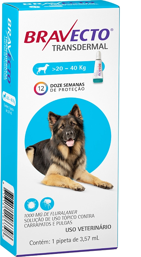 Antipulgas e Carrapatos MSD Bravecto Transdermal para Cães de 20 a 40 Kg