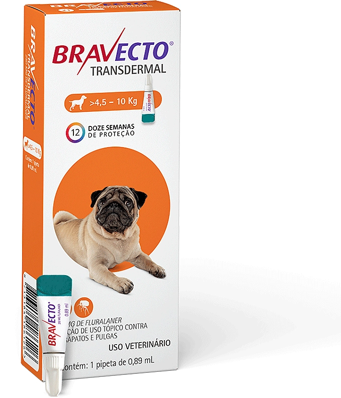 Antipulgas e Carrapatos MSD Bravecto Transdermal para Cães de 4,5 a 10 Kg