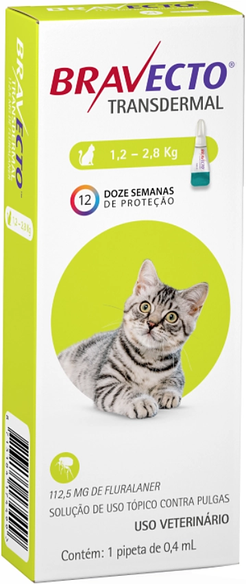 Antipulgas MSD Bravecto Transdermal para Gatos de 1,2 a 2,8 Kg