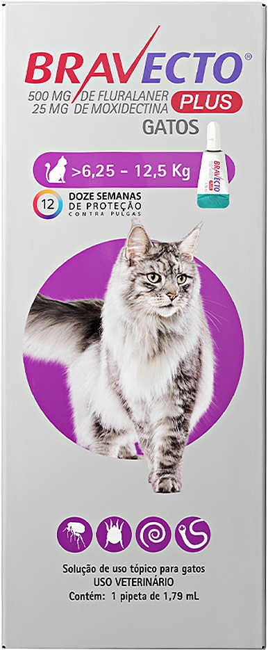 Antipulgas MSD Bravecto Transdermal Plus para Gatos de 6,25 a 12,5 Kg