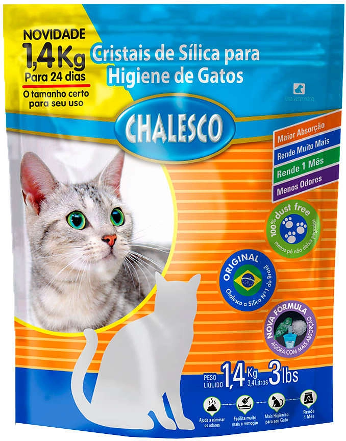 Areia Sanitária Chalesco Cristais de Sílica para Gatos