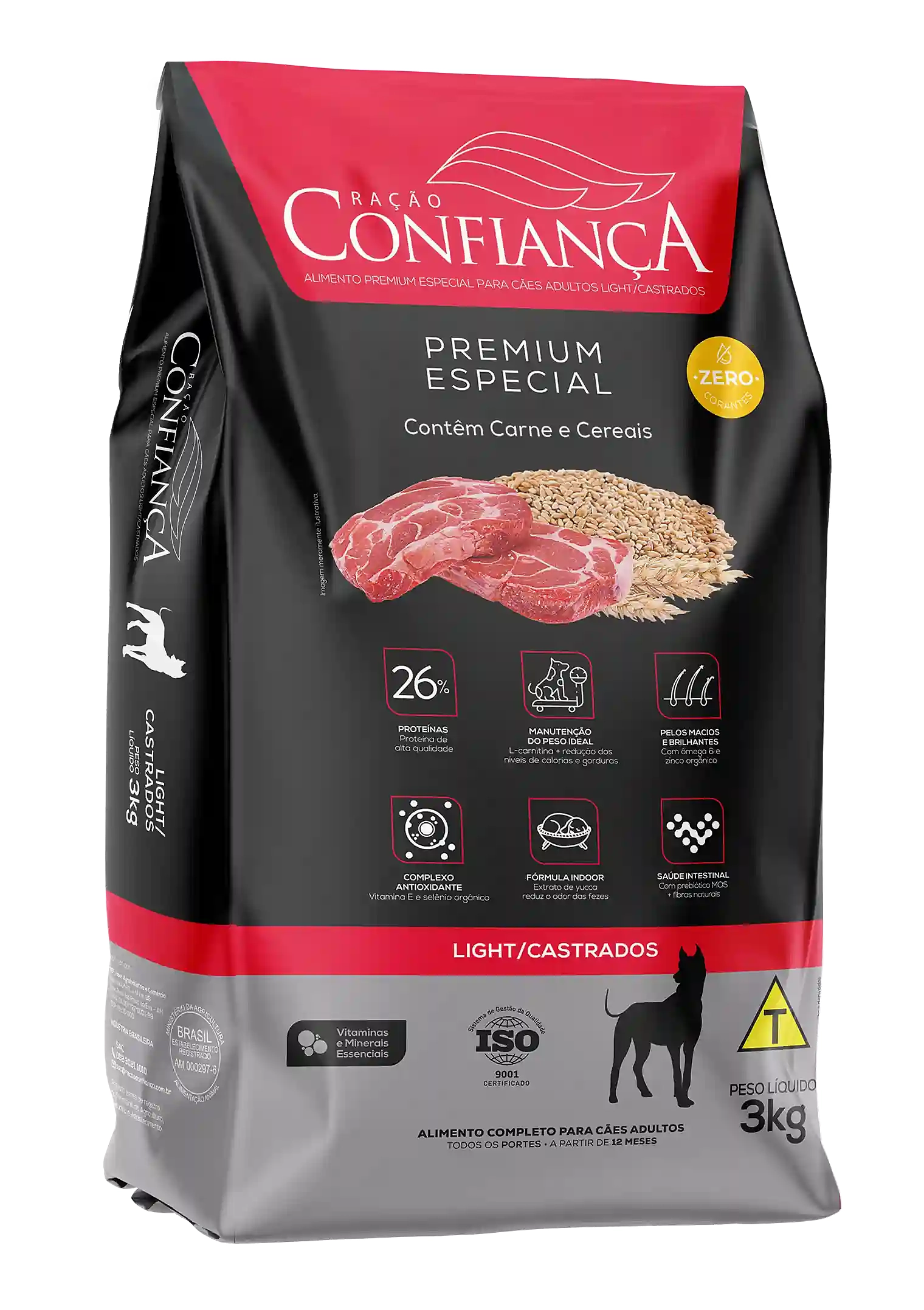 Ração Confiança Cães Light/Castrados