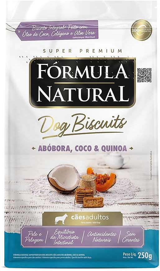 Biscoito Fórmula Natural Super Premium para Cães Porte Médio e Grande Sabor Abóbora e Coco