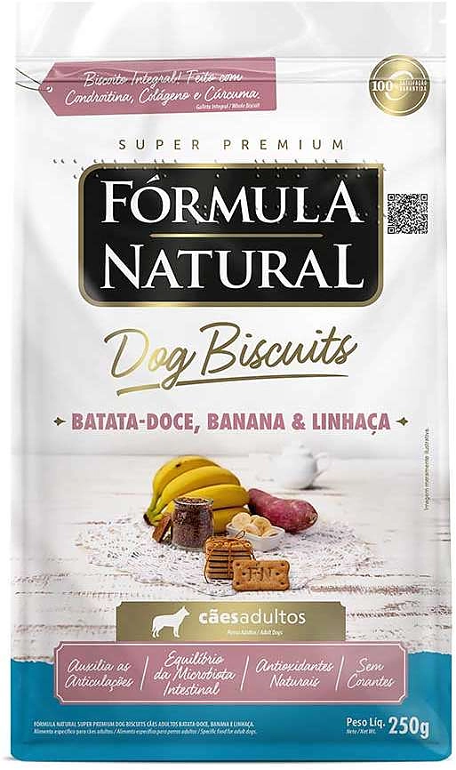 Biscoito Fórmula Natural Super Premium para Cães Porte Médio e Grande Sabor Banana e Batata Doce