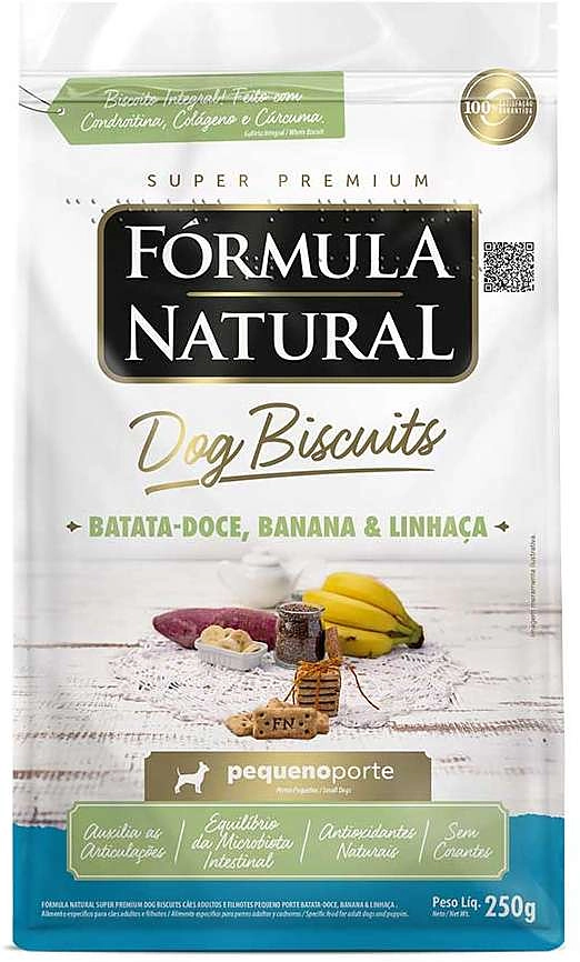 Biscoito Fórmula Natural Super Premium para Cães Porte Mini e Pequeno Sabor Banana e Batata Doce