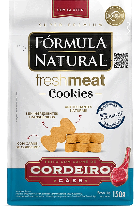 Cookies Fórmula Natural Fresh Meat para Cães Adultos sabor Cordeiro