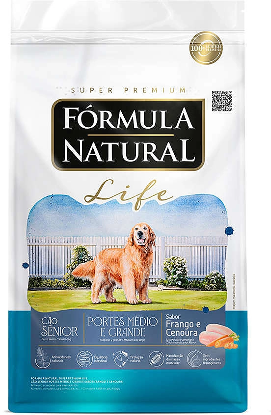 Ração Fórmula Natural Life Super Premium para Cães Sênior Raças Médias e Grandes