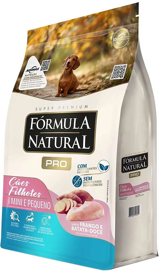 Ração Fórmula Natural Pró Super Premium Sabor Frango e Batata Doce para Cães Filhotes Raças Minis e Pequenas
