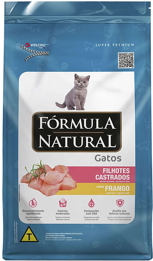 Ração Seca Fórmula Natural Frango para Gatos Filhotes Castrados