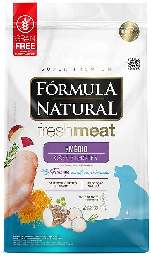 Ração Seca Fórmula Natural Fresh Meat Cães Filhotes Raças Médias