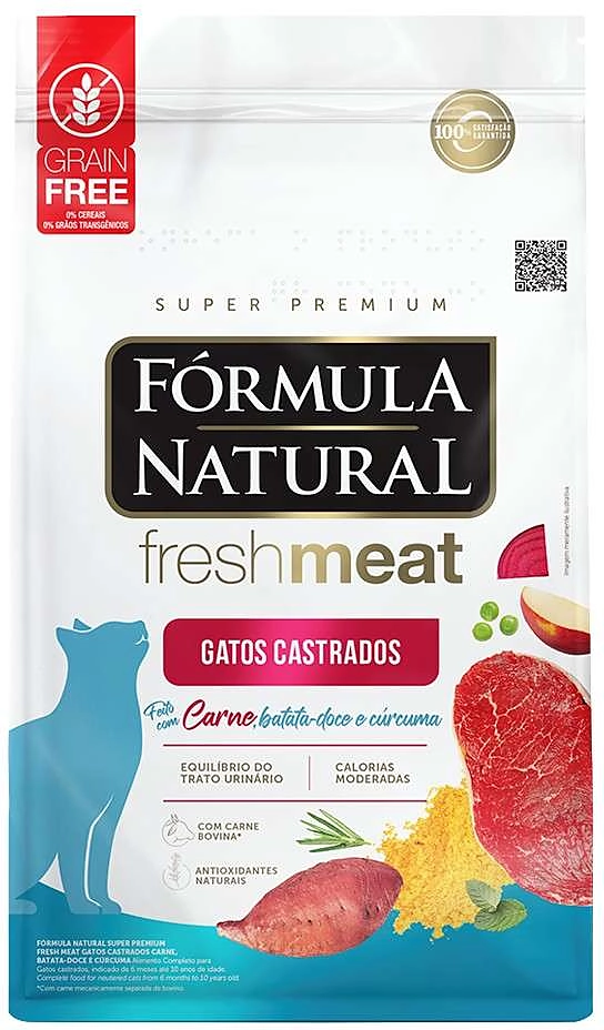 Ração Seca Fórmula Natural Fresh Meat Carne para Gatos Castrados