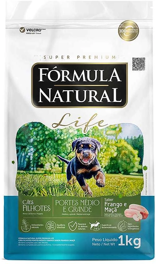 Ração Seca Fórmula Natural Life para Cães Filhotes Raças Médias e Grandes