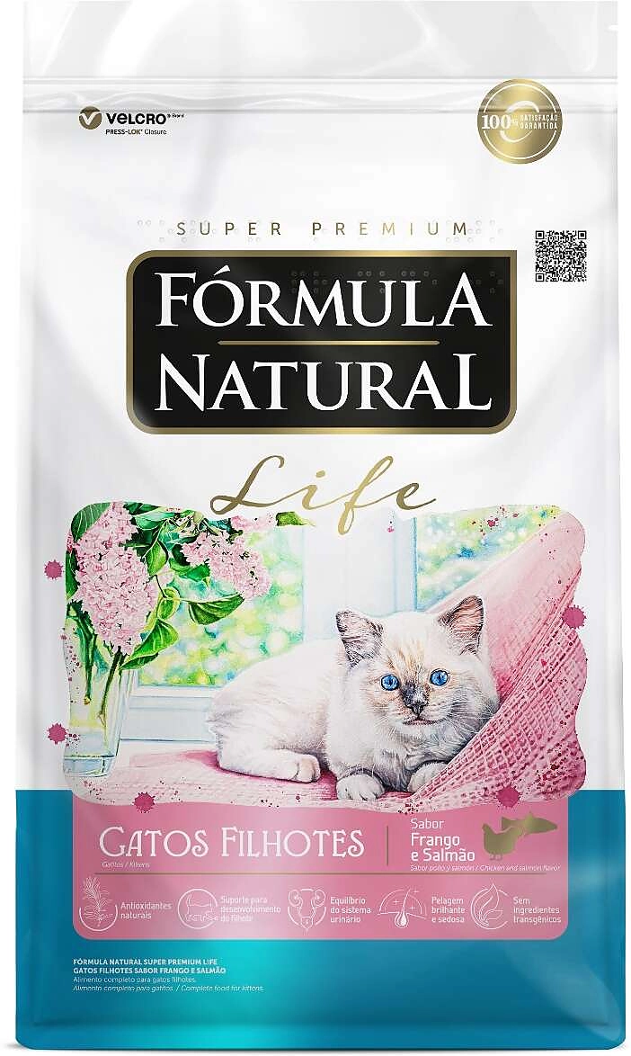 Ração Seca Fórmula Natural Life para Gatos Filhotes Sabor Frango e Salmão