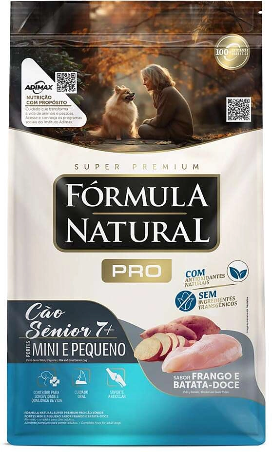 Ração Seca Fórmula Natural Pró Sênior Frango e Batata Doce para Cães Idosos de Porte Mini e Pequeno