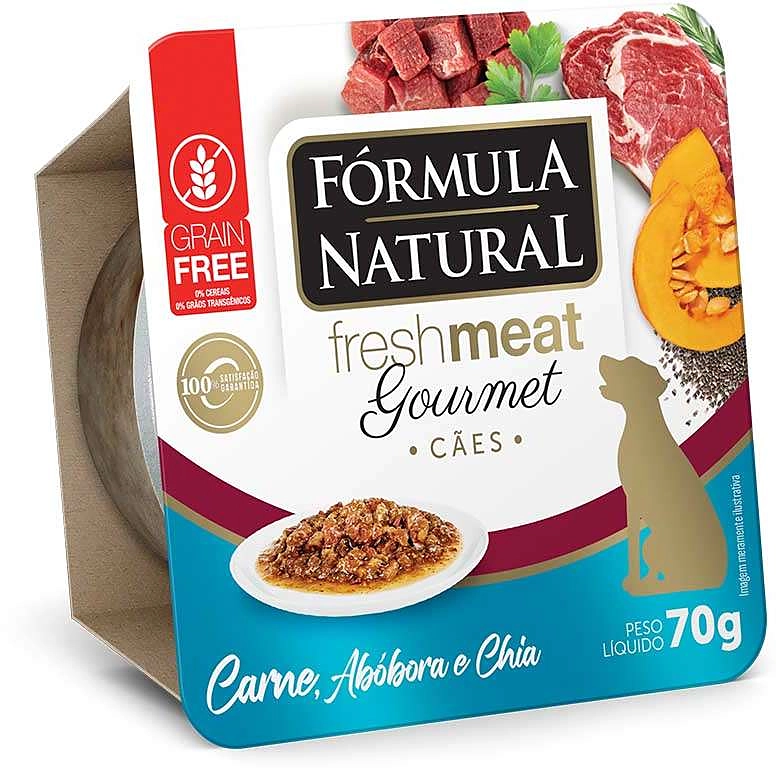 Ração Úmida Fórmula Natural Fresh Meat Gourmet Carne, Abóbora e Chia para Cães Adultos