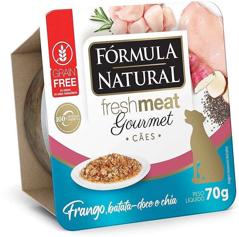 Ração Úmida Fórmula Natural Fresh Meat Gourmet Frango, Batata Doce e Chia para Cães Adultos