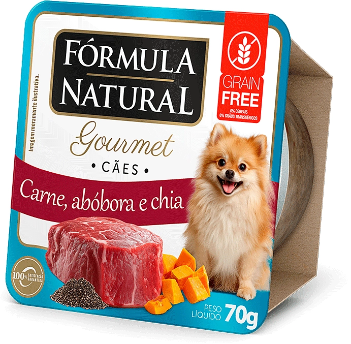Ração Úmida Fórmula Natural Gourmet para Cães Sabor Carne Abóbora e Chia