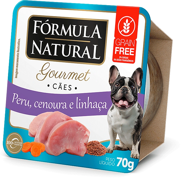 Ração Úmida Fórmula Natural Gourmet para Cães Sabor Peru Cenoura e Linhaça