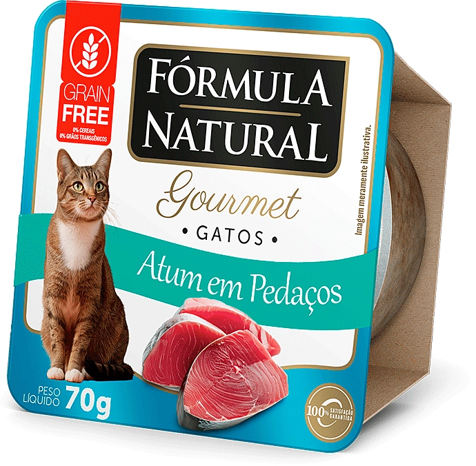 Ração Úmida Fórmula Natural Gourmet para Gatos Sabor Atum em Pedaços