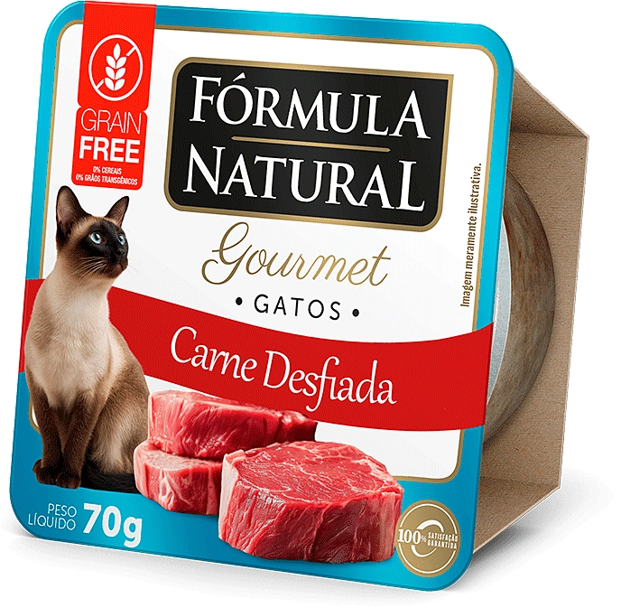 Ração Úmida Fórmula Natural Gourmet para Gatos Sabor Carne Desfiada