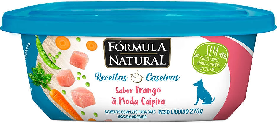 Ração Úmida Fórmula Natural Receitas Caseiras Frango a Moda Caipira para Cães