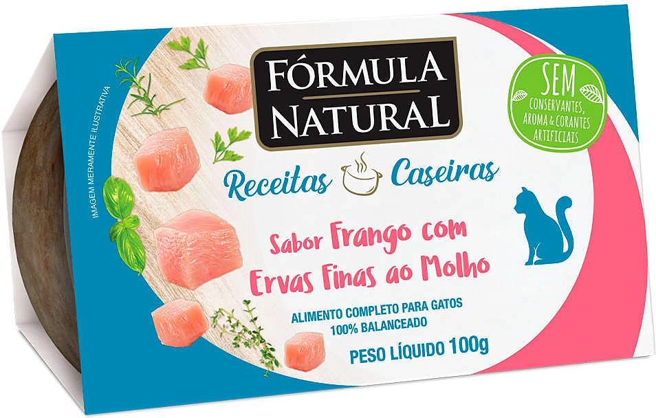 Ração Úmida Fórmula Natural Receitas Caseiras Frango com Ervas Finas ao Molho para Gatos