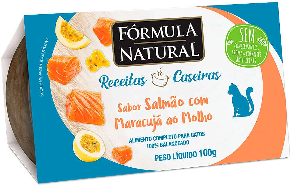 Ração Úmida Fórmula Natural Receitas Caseiras Salmão com Maracujá ao Molho para Gatos