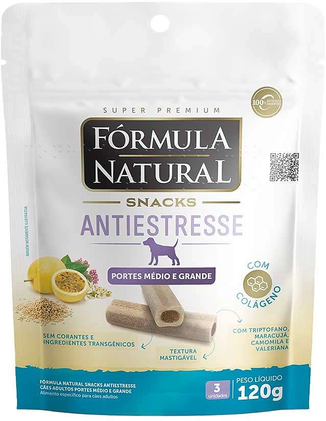 Snack Formula Natural Antiestresse para Cães Porte Médio e Grande