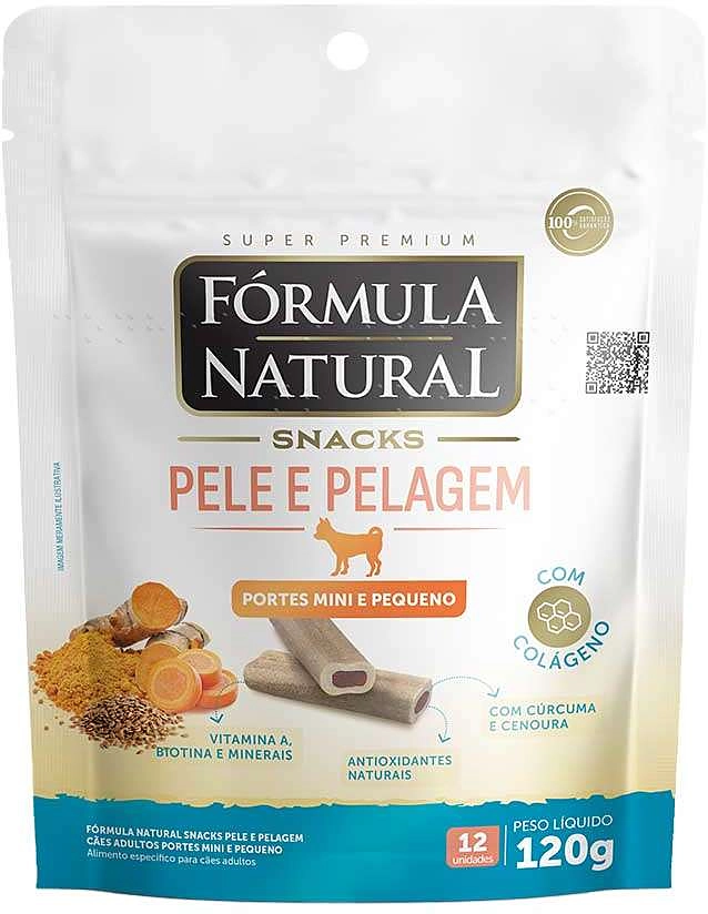 Snack Formula Natural Pele e Pelagem para Cães Porte Mini e Pequeno