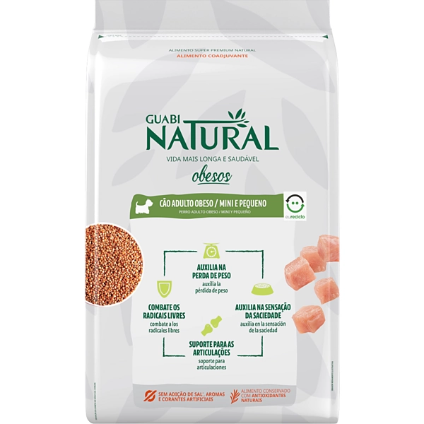Ração Guabi Natural Frango para Cães Adultos Obesos Raças Mini e Pequeno