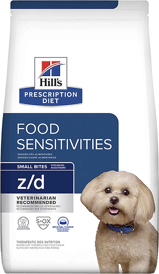 Ração Seca Hill's Prescription Diet z/d Pedaços Pequenos Alergia Alimentares e Pele para Cães Adultos