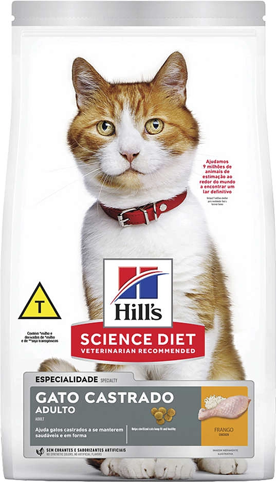 Ração Seca Hill's Science Diet Frango para Gatos Adultos Castrados