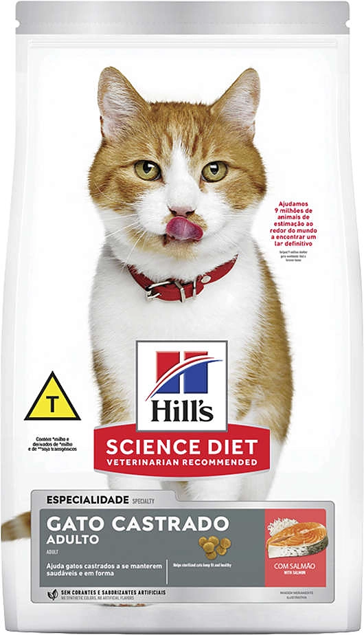 Ração Seca Hill's Science Diet Salmão para Gatos Adultos Castrados