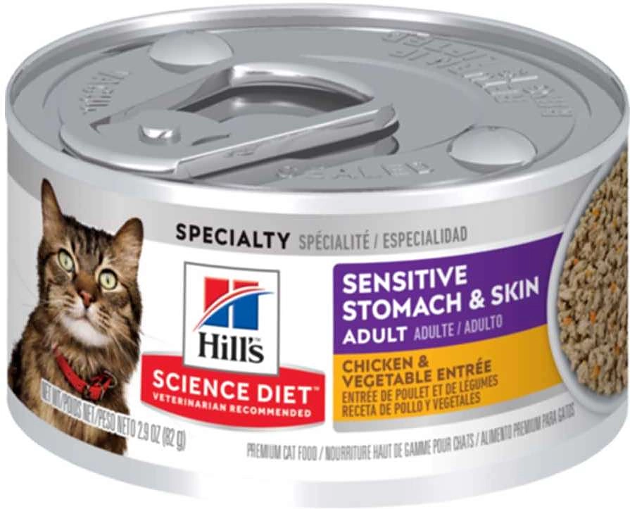 Ração Úmida Hill's Science Diet Pele Sensível Frango e Vegetais para Gatos Adultos