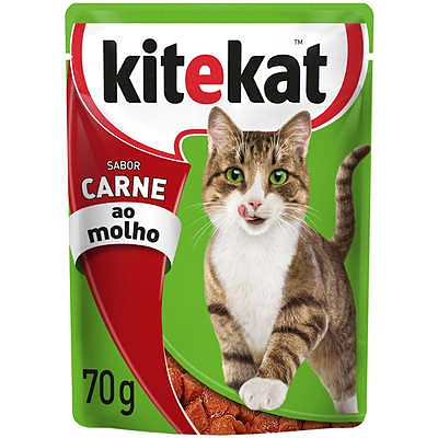 Ração Kitekat Sachê Carne para Gatos Adultos