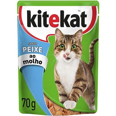 Ração Kitekat Sachê Peixe para Gatos Adultos