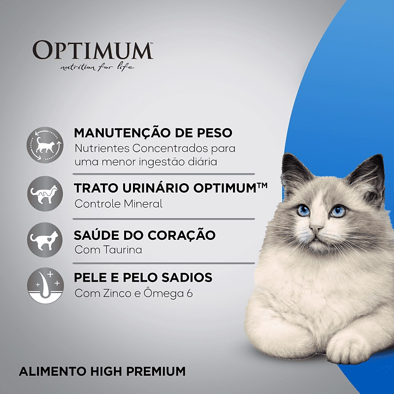 Ração OPTIMUM™ para Gatos Adultos Castrados Sabor Frango