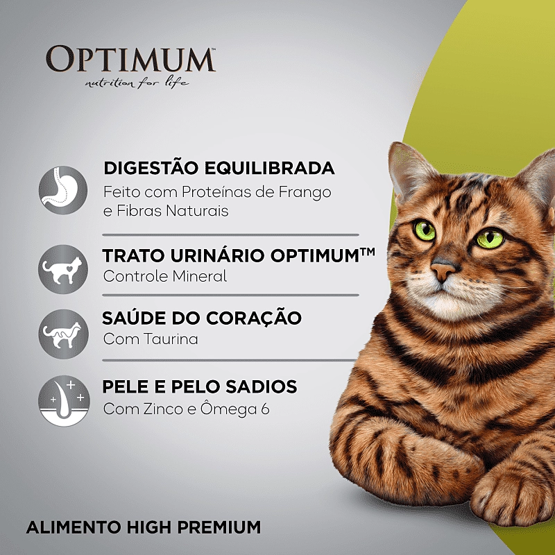 Ração OPTIMUM™ para Gatos Adultos Sabor Frango