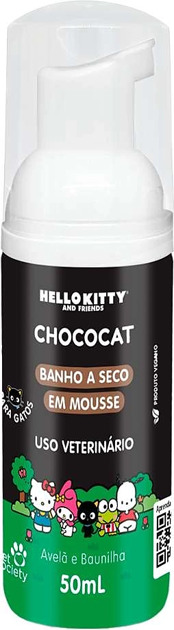 Banho a Seco em Mousse Pet Society Hello Kitty Chococat Avelã e Baunilha