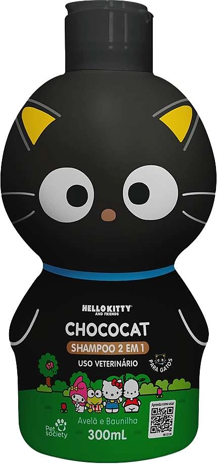 Shampoo 2 em 1 Pet Society Hello Kitty Chococat Avelã e Baunilha