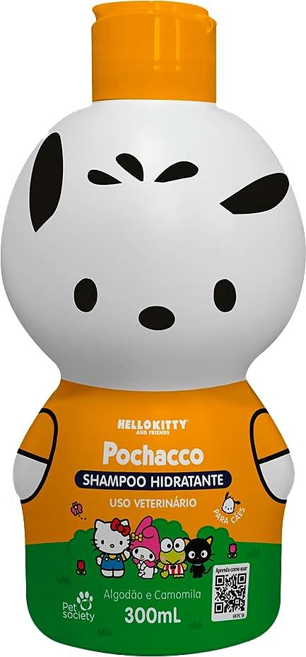 Shampoo Hidratante Pet Society Hello Kitty Pochacco Algodão e Camomila