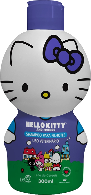 Shampoo Pet Society Hello Kitty Leite de Cereais para Filhotes