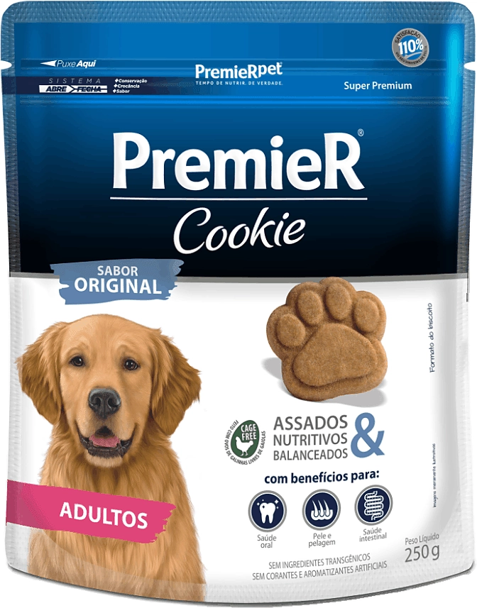 Biscoito PremieR Cookie para Cães Adultos Porte Médio e Grande Sabor Frango