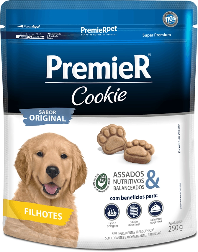 Biscoito PremieR Cookie para Cães Filhotes Porte Médio e Grande Sabor Frango