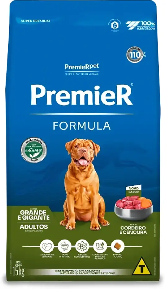 Ração Premier Formula Carne de Cordeiro para Cães Adultos de Raças Grandes e Gigantes